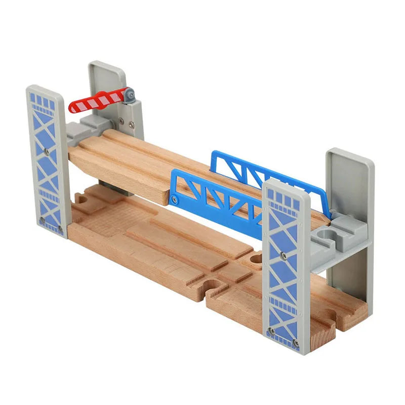 Wooden Train Tracks Railway Toys Set Wooden Double Deck Bridge Wooden Accessories Overpass Model Children's Toys
