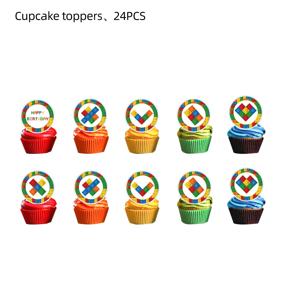 Magic Cube Children's Toys Theme Party Supplies Disposable Tableware Cup Plate Napkin Backdrop For Birthday Party Decorations