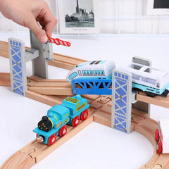 Wooden Train Tracks Railway Toys Set Wooden Double Deck Bridge Wooden Accessories Overpass Model Children's Toys