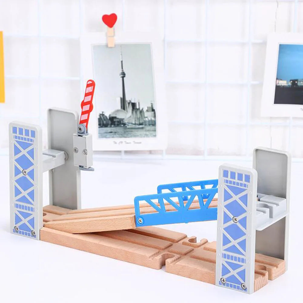 Wooden Train Tracks Railway Toys Set Wooden Double Deck Bridge Wooden Accessories Overpass Model Children's Toys