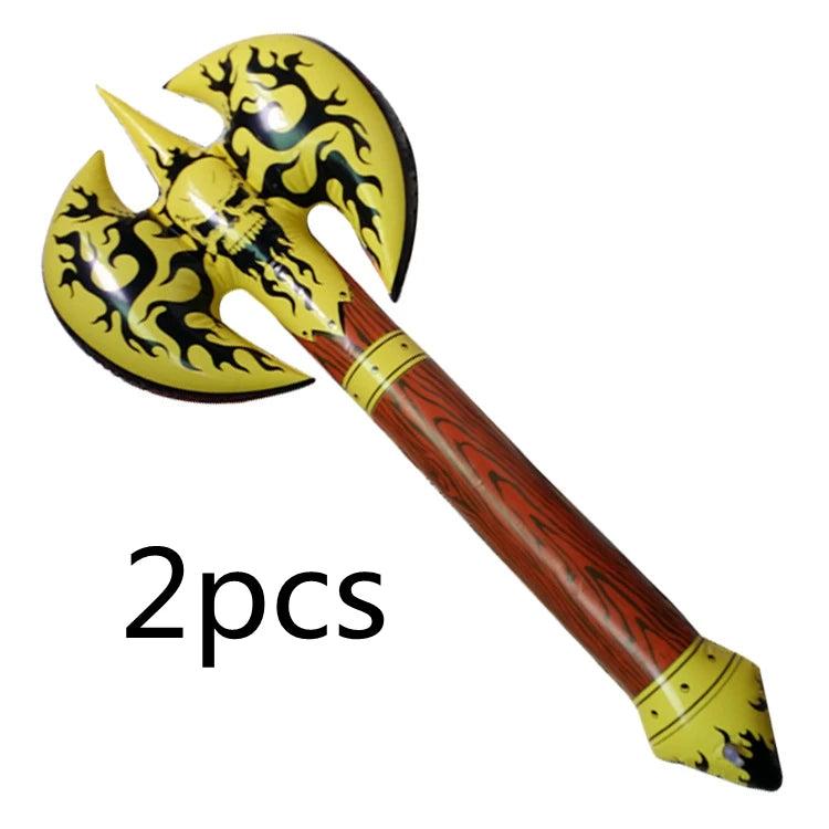 New Pvc Inflatable Knife and Fork Sword Stick Weapon Hammer Sword Stick Axe Props Children's Toys Birthday Gift Balloon