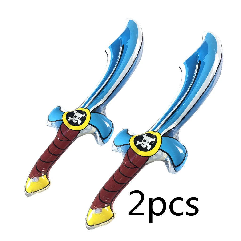 New Pvc Inflatable Knife and Fork Sword Stick Weapon Hammer Sword Stick Axe Props Children's Toys Birthday Gift Balloon