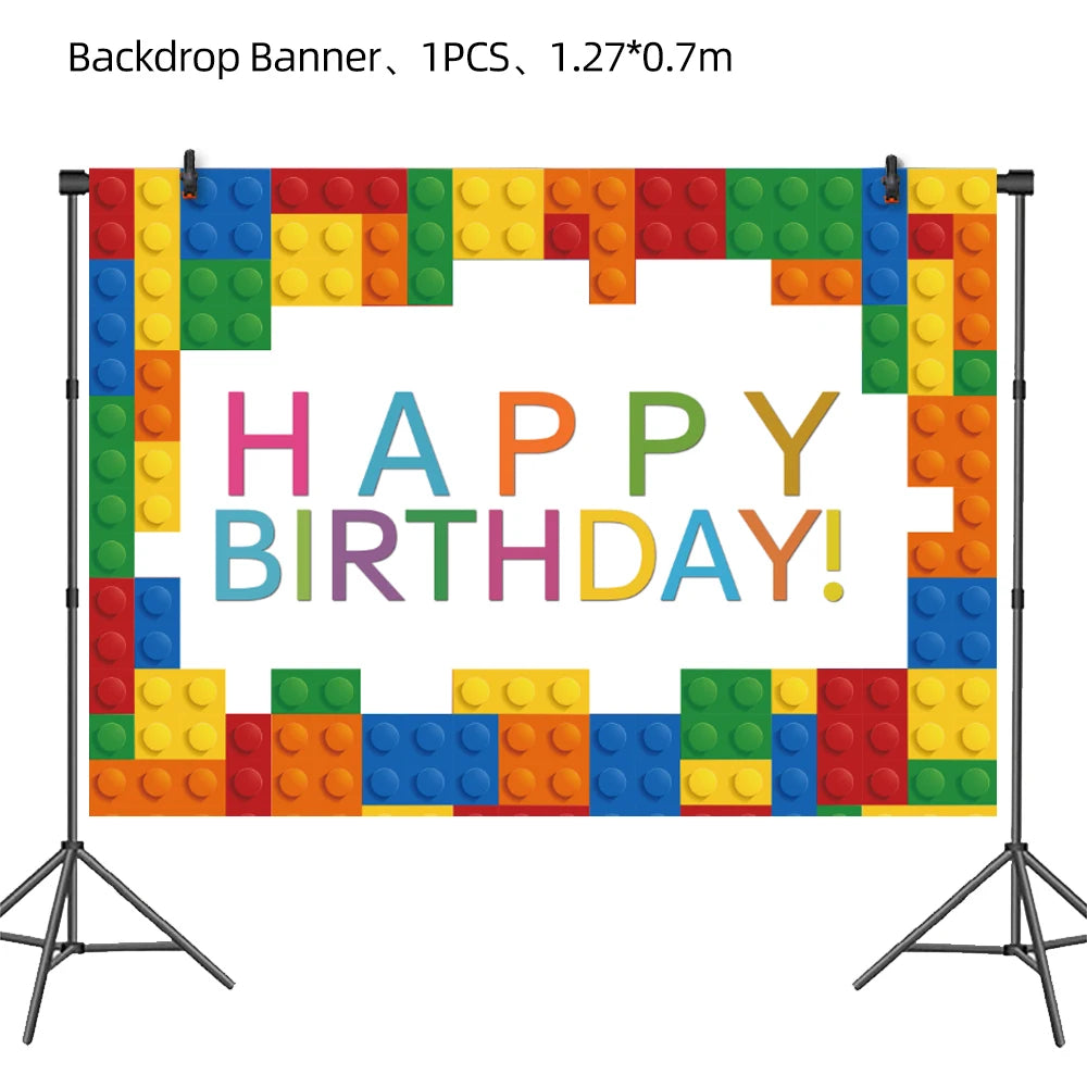Magic Cube Children's Toys Theme Party Supplies Disposable Tableware Cup Plate Napkin Backdrop For Birthday Party Decorations