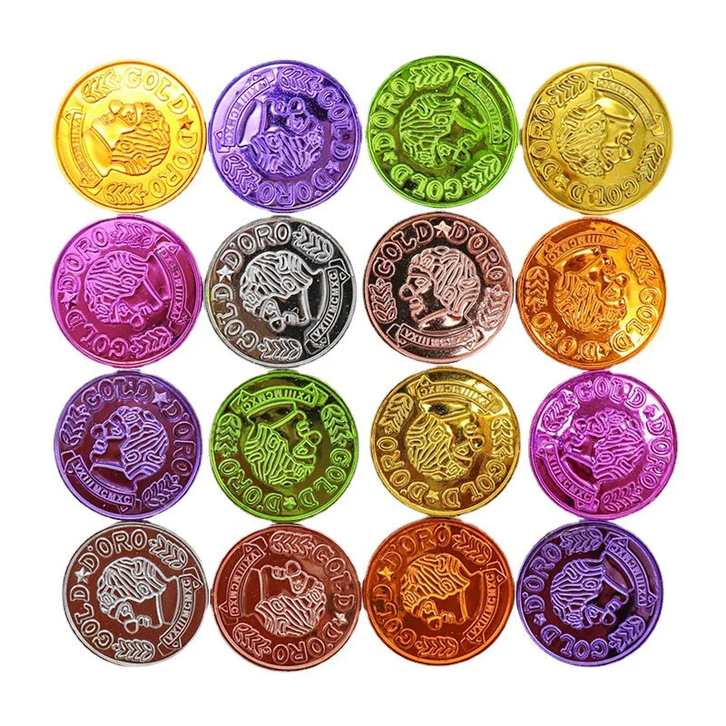 20/50/100pcs Plastic Pirate Coin Clown Pattern Kids Party Decor Fake Treasure Props Party Supplies Birthday Gift Children's Toys