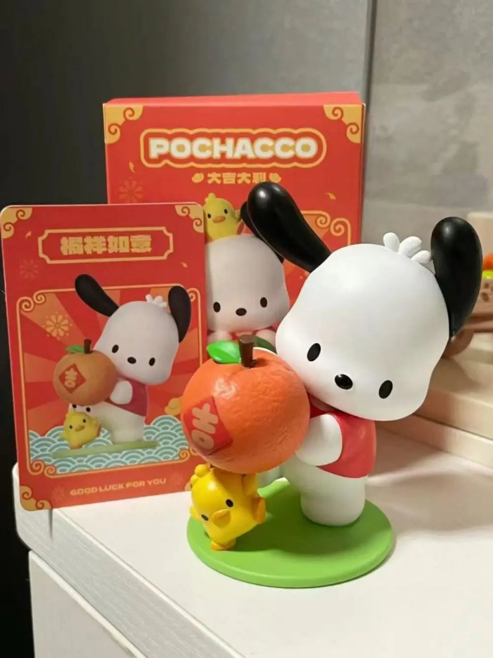 Kawaii Sanrio Cartoon Anime Figure Doll Pochacco Model Decorate Children's Toys Christmas Gift Action Figures Hobbies Gift
