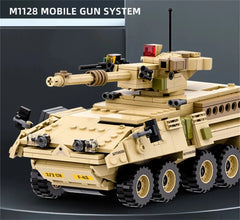 World War 2 WW2 Army Military Soldiers SAWT M1128 Mobile Gun System Model Building Blocks Bricks Children'S Toys