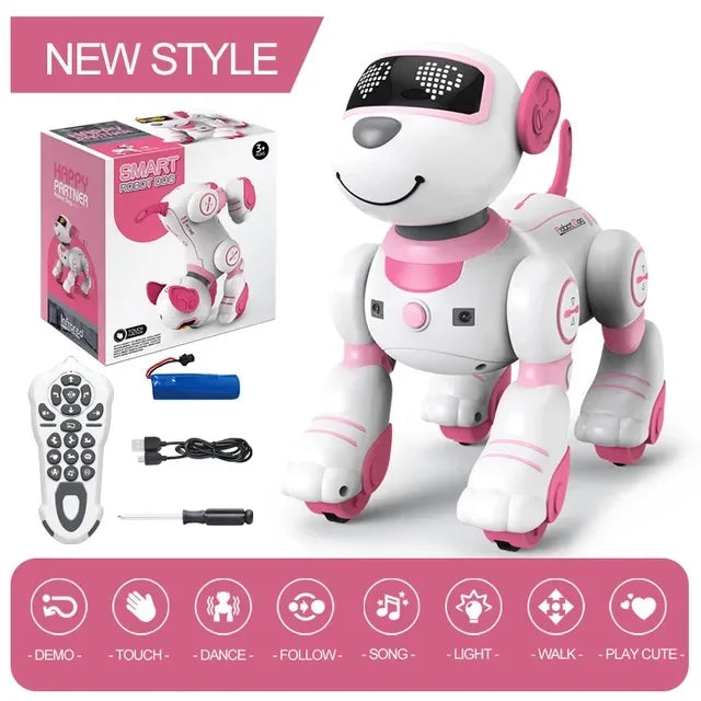 Smart RC Robot Electronic Dog Programmable Smart Interactive Stunt Robot Dog Music Song Touchsense Voice Command Children's Toys