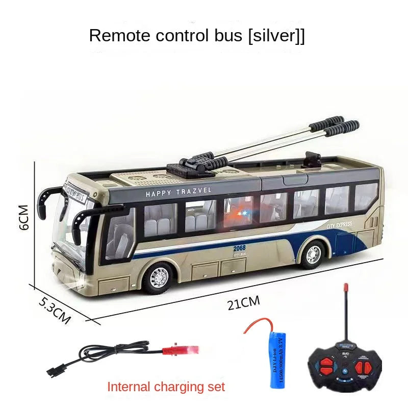 Remote Control Bus Car Toy Charging Light Electric Double Decker Bus Model Children's Toys Gifts