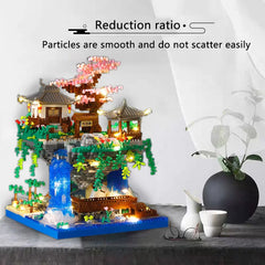 Taohuatan national style architecture high difficulty building block assembly toys desktop ornaments children's toys