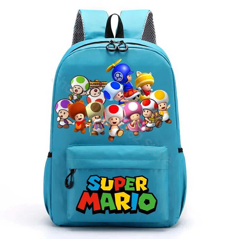 Super Mario Bros Backpacks Women Men Princess Peach Luigi Bag Cartoon Game Character Graphic Print Kawaii Backpack School Bags