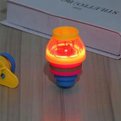 Children's Toys Bagged Round Luminous Toy Boys Girls Light Music Rotating Gyro Spinning Top Fidget Spinner Children Classic Toys