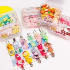 New Cream Gum Hair Clip Kindergarten DIY Handmade Bag Material Pack Cute Resin Accessories Clip Set Set Set for Children's Toys