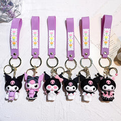 Sanrio Kuromi My Melody Keychain Cute Hello Kitty Cinnamoroll Bag Pendant Car Keyring Kawaii Anime Accessories Children's Toys