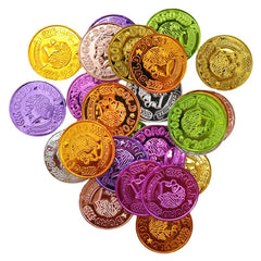 20/50/100pcs Plastic Pirate Coin Clown Pattern Kids Party Decor Fake Treasure Props Party Supplies Birthday Gift Children's Toys