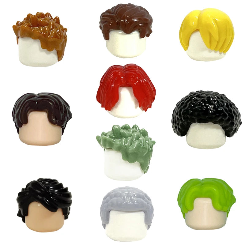 KT Min Building Blocks  Girl's  Curly Hair Accessories  Moc Bricks Sets Figures Hair Children's Toys