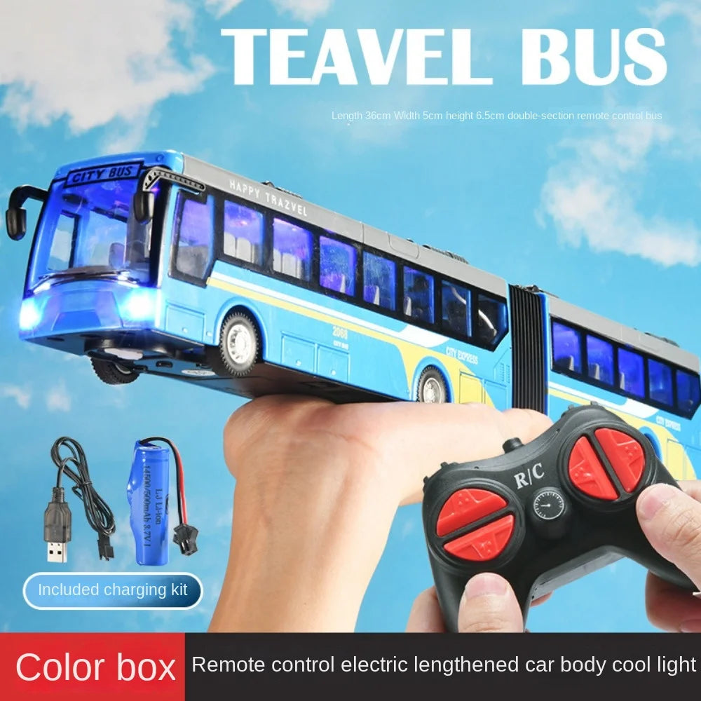 Remote Control Bus Car Toy Charging Light Electric Double Decker Bus Model Children's Toys Gifts