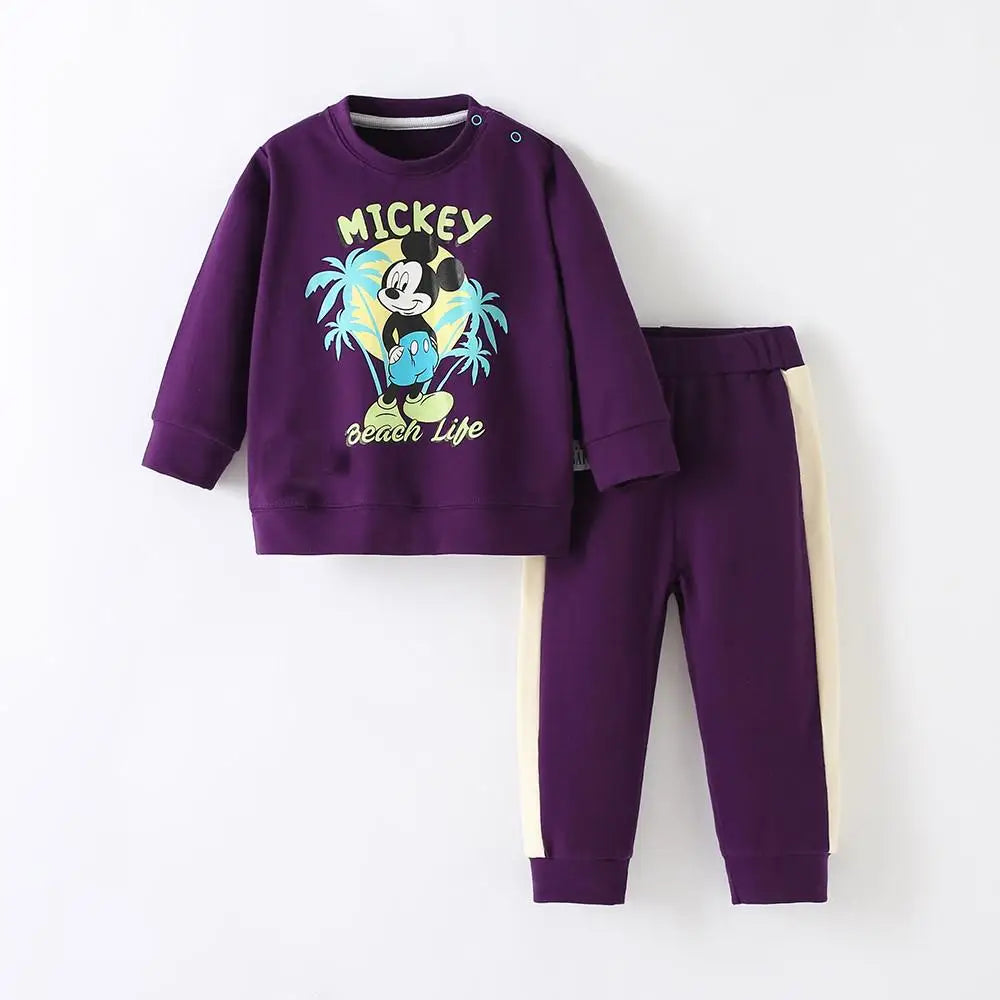 Mickey Printed Children's Long Sleeve Suit Sweatshirt + Trousers 2pc/set Kids Clothing Autumn Fashion Toddler Costume Tracksuit