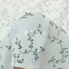 Muslin Fabric with Small Floral Print, 100% Cotton, Double Layer, Kids Clothing cloth and Home Textiles, 135x50cm