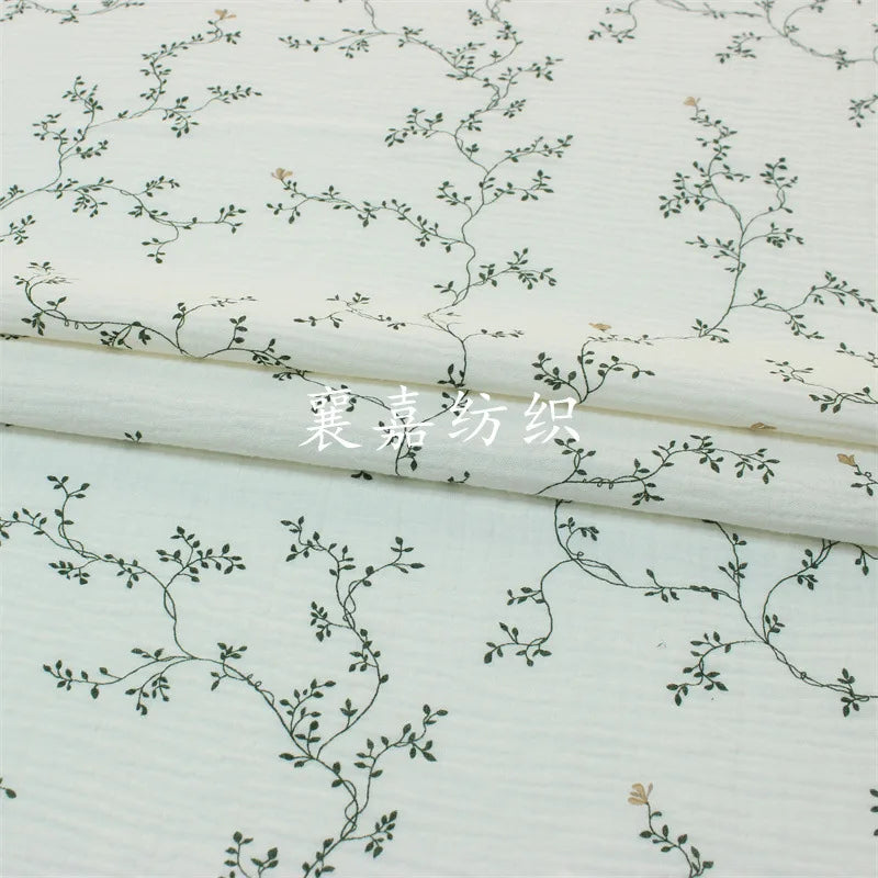 Muslin Fabric with Small Floral Print, 100% Cotton, Double Layer, Kids Clothing cloth and Home Textiles, 135x50cm