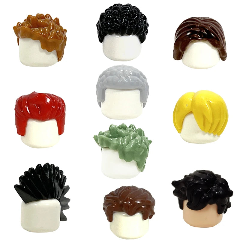 KT Min Building Blocks  Girl's  Curly Hair Accessories  Moc Bricks Sets Figures Hair Children's Toys