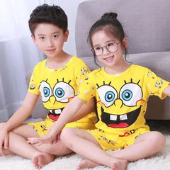 New Listing Children Clothing Summer Children Boys Girls Kids Clothing Sets Cartoon Suit Sleepwear Short Sleeve Cartoon Kid