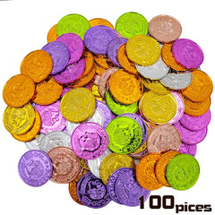 20/50/100pcs Plastic Pirate Coin Clown Pattern Kids Party Decor Fake Treasure Props Party Supplies Birthday Gift Children's Toys