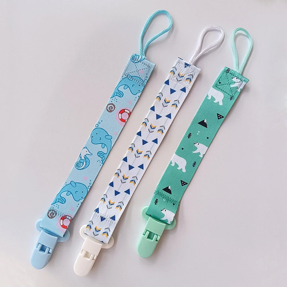 1/3pcs Cartoon cloth Fabric Baby pacifier chain Pacifier anti drop chain Anti loss clip for children's toys