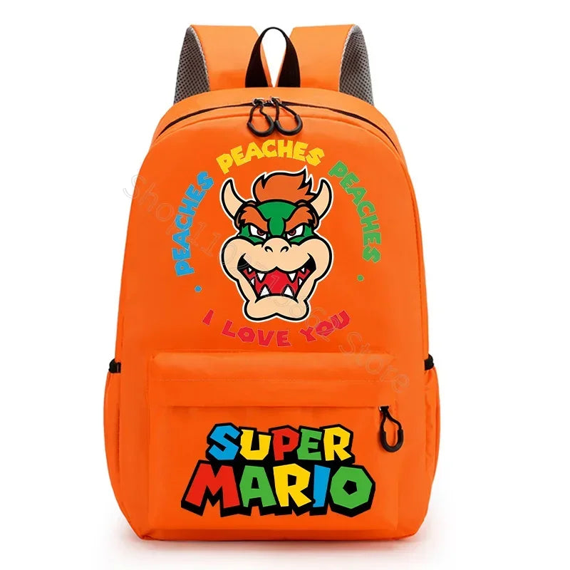 Super Mario Bros Backpacks Women Men Princess Peach Luigi Bag Cartoon Game Character Graphic Print Kawaii Backpack School Bags