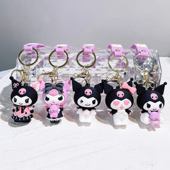 Sanrio Kuromi My Melody Keychain Cute Hello Kitty Cinnamoroll Bag Pendant Car Keyring Kawaii Anime Accessories Children's Toys