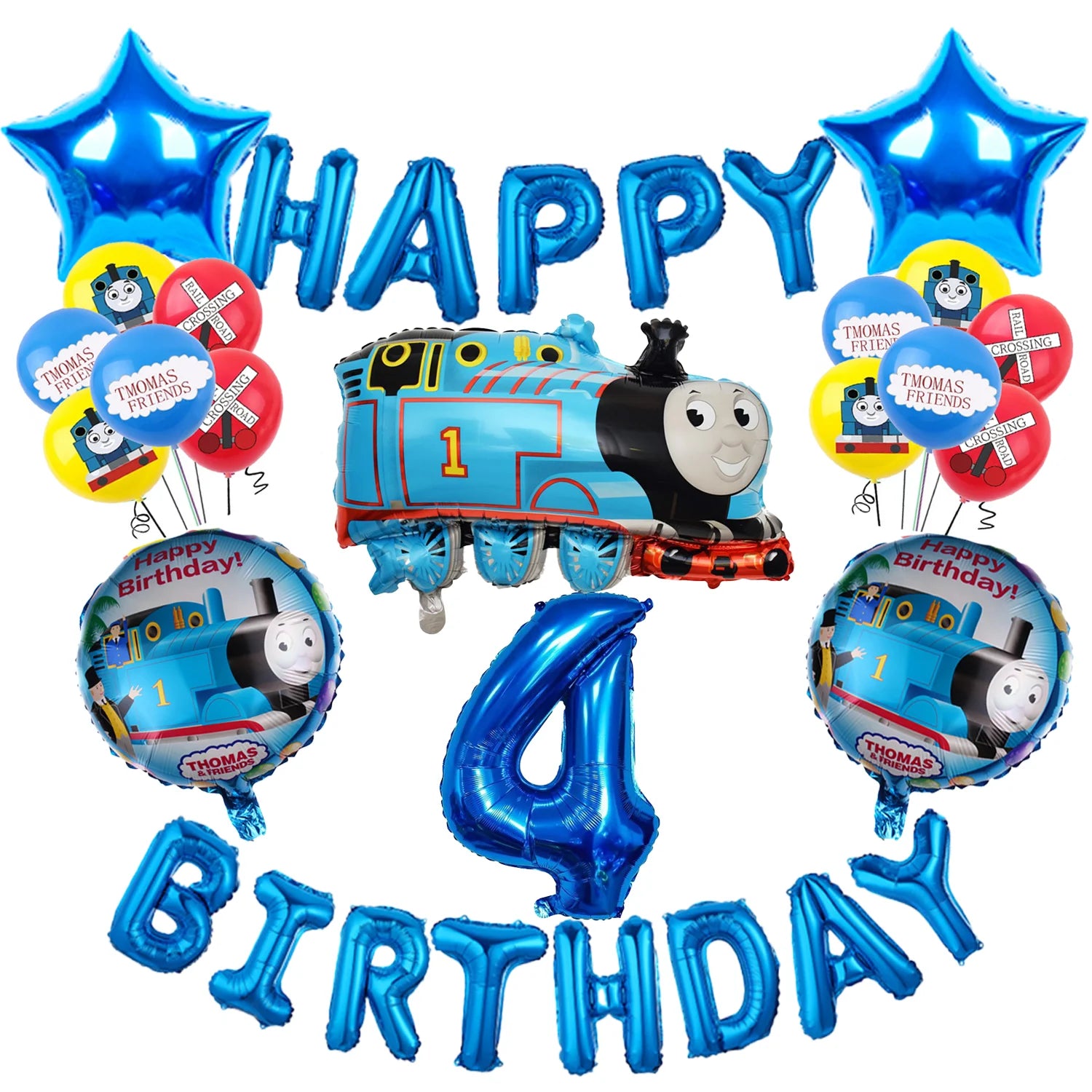 Thomas and Friends Birthday Decor  Foil Balloons Number Set 32 inch Gift Baby Shower Children's Toys Train Latex Balloons Kit