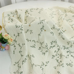 Muslin Fabric with Small Floral Print, 100% Cotton, Double Layer, Kids Clothing cloth and Home Textiles, 135x50cm