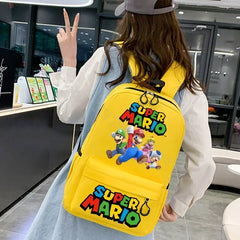 Super Mario Bros Backpacks Women Men Princess Peach Luigi Bag Cartoon Game Character Graphic Print Kawaii Backpack School Bags