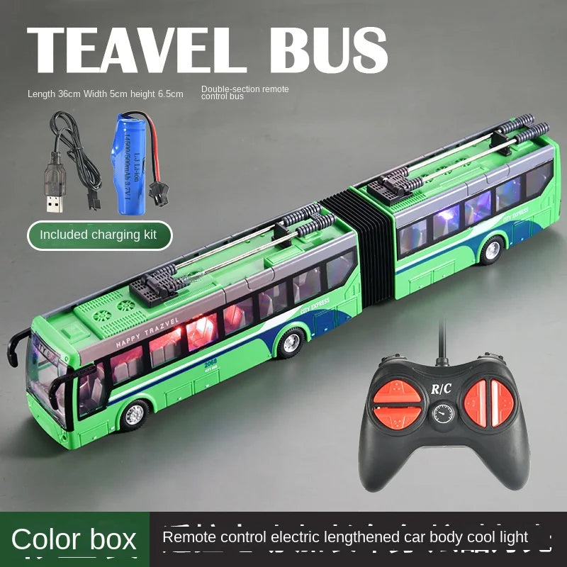 Remote Control Bus Car Toy Charging Light Electric Double Decker Bus Model Children's Toys Gifts