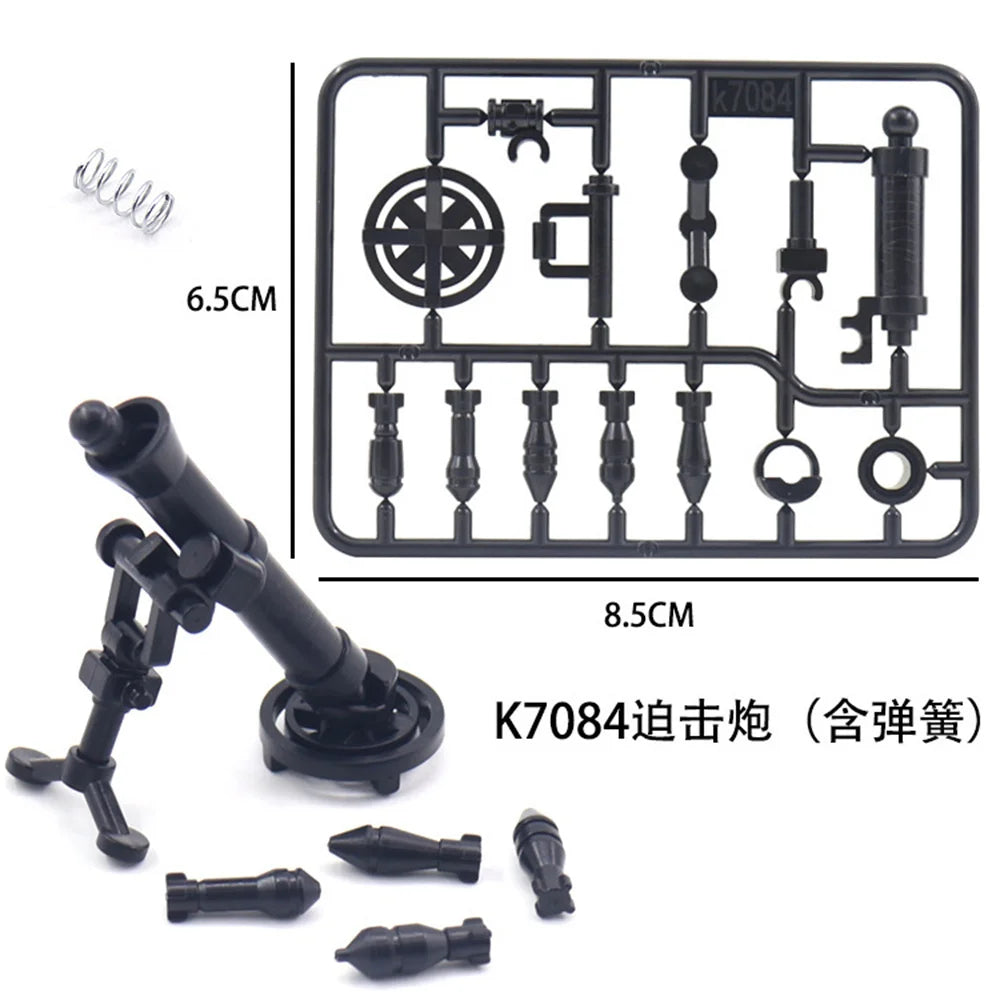 World War 2 WW2 Army Military Soldiers Motorcycle Rocket Launcher Cannon Gun Figures Building Blocks Bricks Children's Toys ﻿