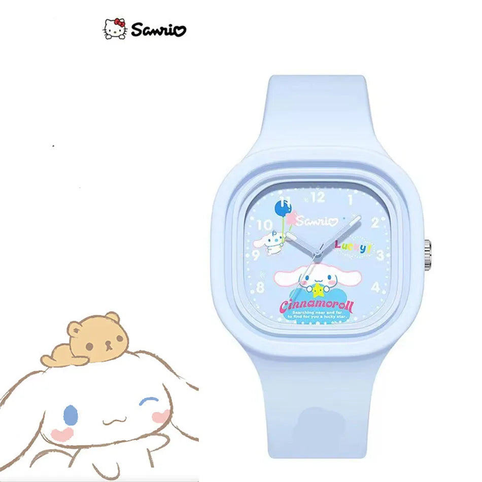 Sanrio Kawaii Hello Kitty Watch My Melody Cinnamoroll Student Cartoon Versatile Silicone Watch Children's Toys Festival Gift