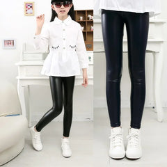 Spring Children's Pants for Girls Fashion Faux Leather Girls Leggings Thin Kids Skinny Trousers Kids Clothing Girl Pencil Pants