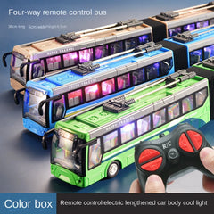 Remote Control Bus Car Toy Charging Light Electric Double Decker Bus Model Children's Toys Gifts