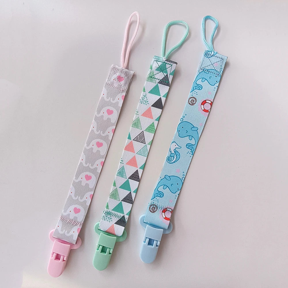 1/3pcs Cartoon cloth Fabric Baby pacifier chain Pacifier anti drop chain Anti loss clip for children's toys