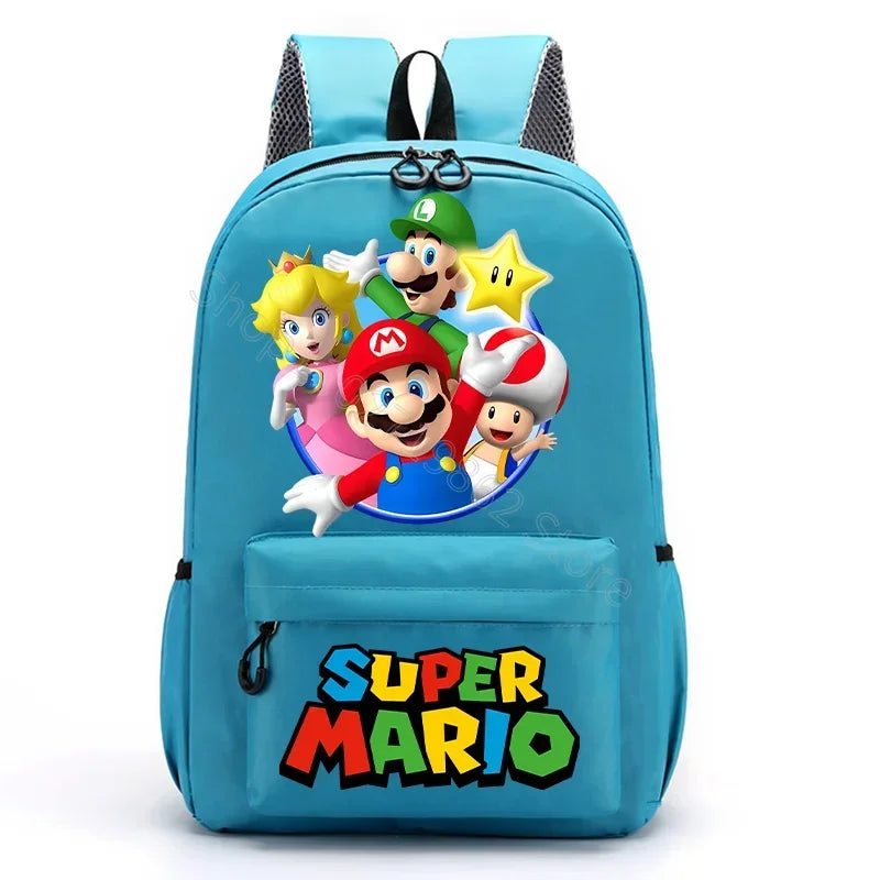 Super Mario Bros Backpacks Women Men Princess Peach Luigi Bag Cartoon Game Character Graphic Print Kawaii Backpack School Bags