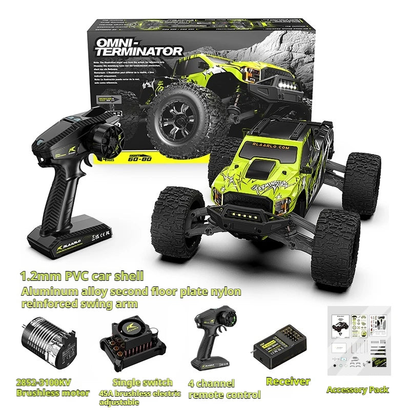 Hot OMNI-TERMINATOR Brushless 4WD RTR 1/10 Scale Electric Remote Control Model RC Car Monster Truck Adults Children's Toys