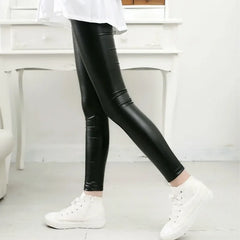 Spring Children's Pants for Girls Fashion Faux Leather Girls Leggings Thin Kids Skinny Trousers Kids Clothing Girl Pencil Pants