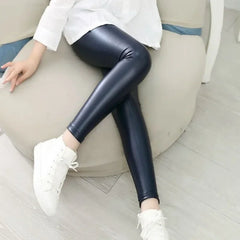 Spring Children's Pants for Girls Fashion Faux Leather Girls Leggings Thin Kids Skinny Trousers Kids Clothing Girl Pencil Pants
