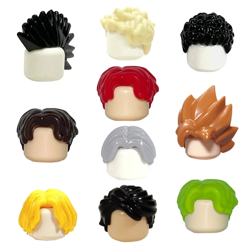KT Min Building Blocks  Girl's  Curly Hair Accessories  Moc Bricks Sets Figures Hair Children's Toys