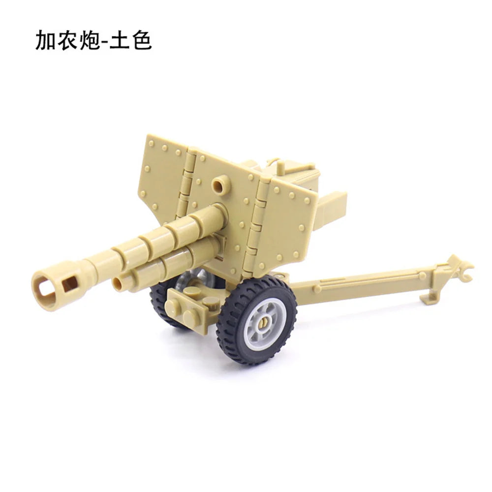 World War 2 WW2 Army Military Soldiers Motorcycle Rocket Launcher Cannon Gun Figures Building Blocks Bricks Children's Toys ﻿