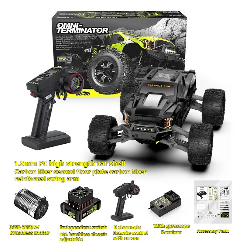 Hot OMNI-TERMINATOR Brushless 4WD RTR 1/10 Scale Electric Remote Control Model RC Car Monster Truck Adults Children's Toys