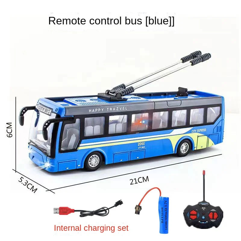 Remote Control Bus Car Toy Charging Light Electric Double Decker Bus Model Children's Toys Gifts