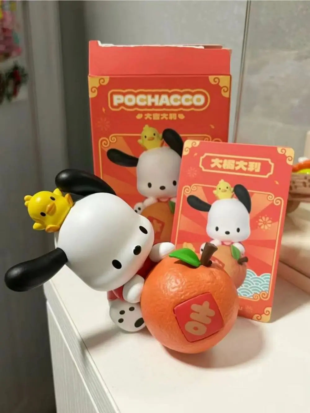 Kawaii Sanrio Cartoon Anime Figure Doll Pochacco Model Decorate Children's Toys Christmas Gift Action Figures Hobbies Gift