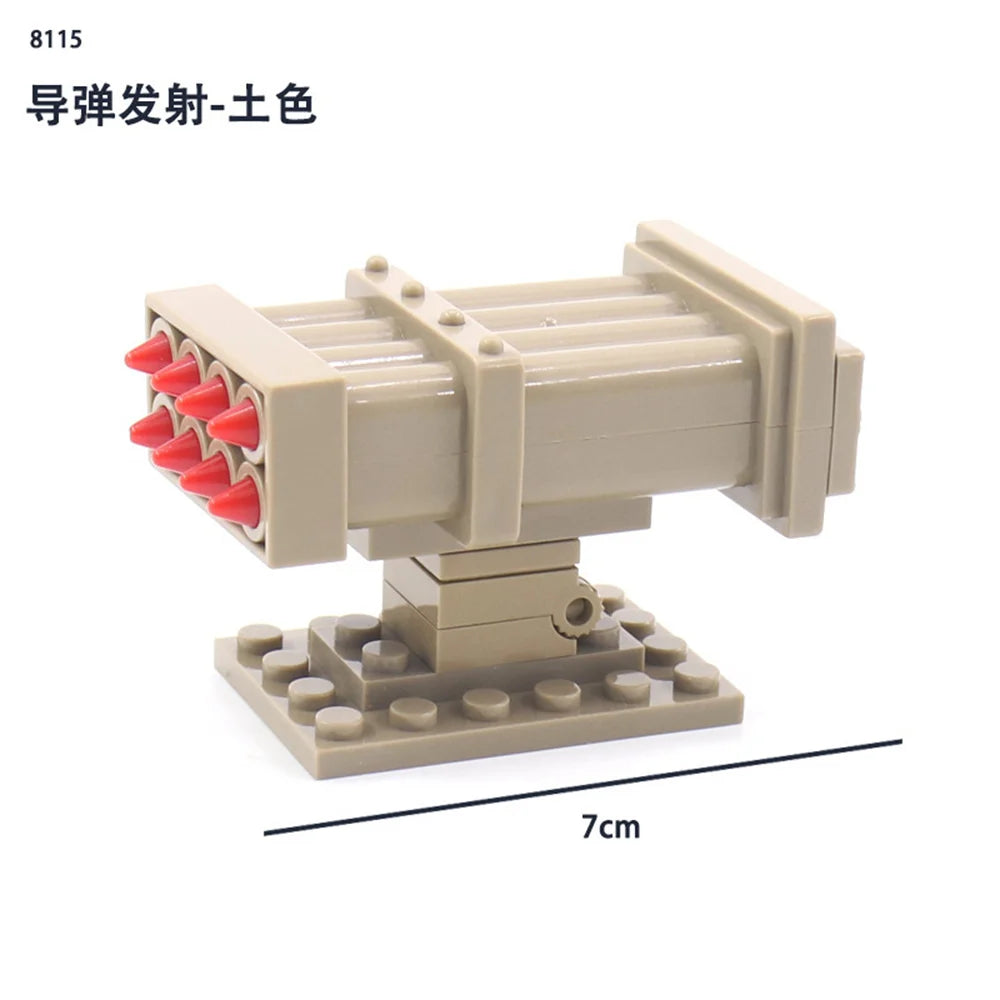 World War 2 WW2 Army Military Soldiers Motorcycle Rocket Launcher Cannon Gun Figures Building Blocks Bricks Children's Toys ﻿