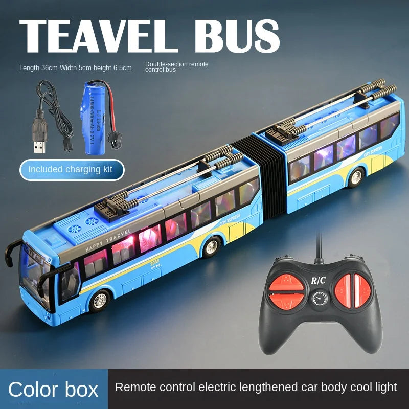 Remote Control Bus Car Toy Charging Light Electric Double Decker Bus Model Children's Toys Gifts