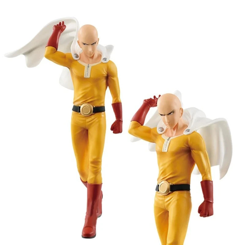 20CM Anime ONE PUNCH-MAN 3 Figure Bald Saitama Tornado Standing Cloak Model Children's Toys PVC Gift Static Collection Doll